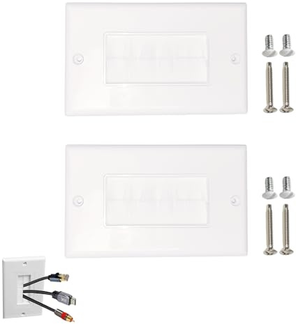 2 stycken kabelgenomföring infälld med borstar, kabelgenomföring vägg, telefonuttagskåpa, dold kabelgenomföring bländare, kabelkanal infälld för TV, högtalare och internetkabel