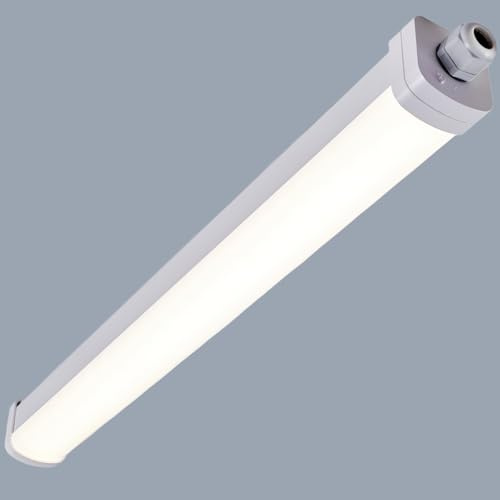 LEZOE IP66 LED Feuchtraumleuchte 150CM, Werkstattlampe 40W 5600Lm (140Lm/W) Bürodeckenleuchte, Wasserdicht Außenwandleuchte Röhre LED Deckenlampe für Garage Garten Hof Bad Balkon Lager Keller 4000K