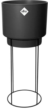 elho B.for Studio Rund 30 - Blumentopf für Innen - Ø 29.5 x H 68.9 cm - Schwarz/Living Schwarz