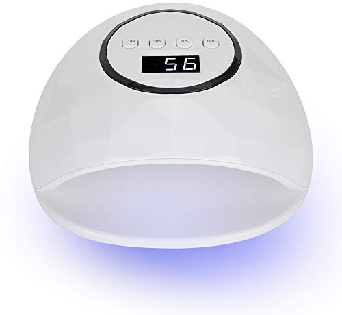 UV/LED Nail Dryer Lamp, 72W Professional Nail Polish Gel Dryer Lamp Intelligent Nail Curing Machine with 1s / 3s / 6s / 99s Timing Modes ()