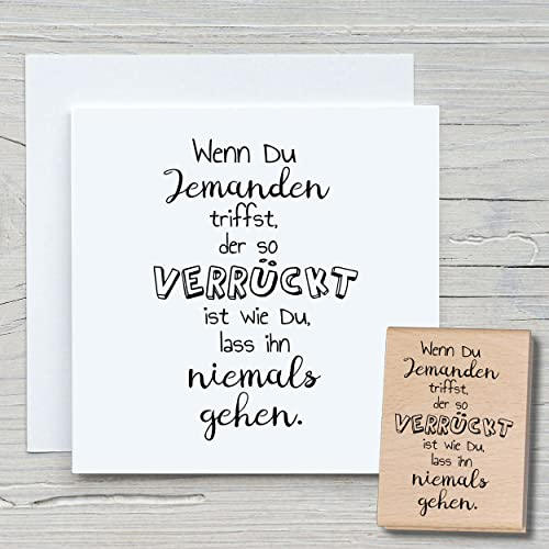 NEWSTAMPS Stempel Wenn Du Jemanden Motivstempel groß aus Holz & Gummi zum Karten basteln, Holzstempel, Sprüche, Spruchstempel, Textstempel, Schrift, Scrapbook, Textilstempel, Deko