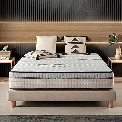 Naturalex - Matratze 135x190 cm - Visco-Carbone - Fest - Blue Latex Matratze mit Aktivkohle - HR-Schaum - Anti-Stress - 7 Zonen Matratze - Höhe 30 cm - Öko-Tex Zertifiziert