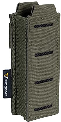 IDOGEAR MOLLE Magazinbeutel Einzelne Pistolen Magtasche Elastische Oben Offene Tasches für Glock M1911 92 9mm .40 Magzines Taschenlampen Holster(Ranger Green)