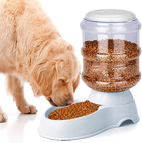Automatic Dog Feeders, Dog Feeder Dispenser for Large Dogs, 3 Gallon Gravity Automatic Dog Cat Feeder Station, Dry Food Storage Container Bowl for Adult Dogs