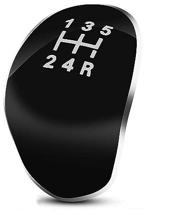 Juttzzei Ford Gear Knob Cover, 5 Speed Gear Stick Cover for Fiesta Focus C-Max S-Max Galaxy Kuga Shift Knob Cap, Upgraded ABS Ford Fiesta Gear Stick Cover Head - Black