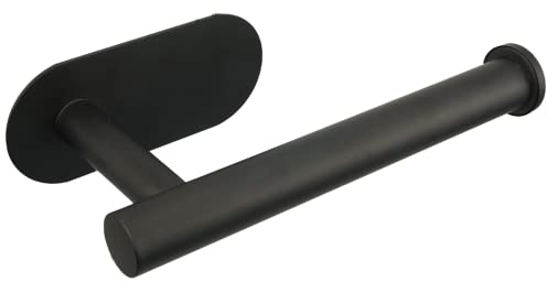 Portarrollos de Papel higiénico Autoadhesivo, de Acero Inoxidable SUS304 Grueso, Resistente al óxido, no Necesita taladrar, Apto para baño, Cocina, baño (Negro)