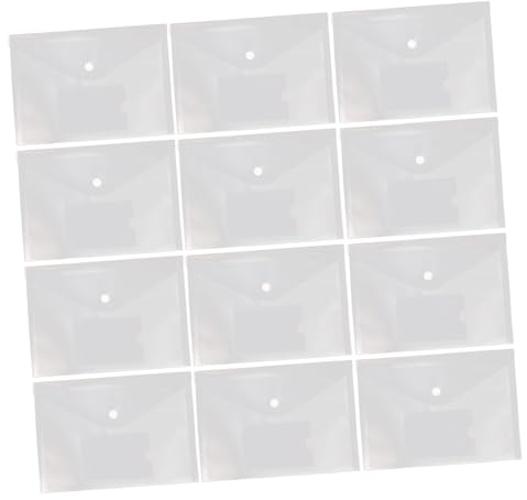 MAGICLULU 12 Stück Transparente A5 Dokumententaschen Mit Druckknopf Leichter Strapazierfähiger Akten Organizer Vielseitig Für Büro Schule Reisen Und Quittungsaufbewahrung