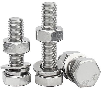 M4 M5 M6 M8 M10 M12 304 Edelstahl Kombischraube Sechskantschraube Schraube und Mutter Set Große Vollauszugsschraube (Color : 90mm, Size : M6 (5set))