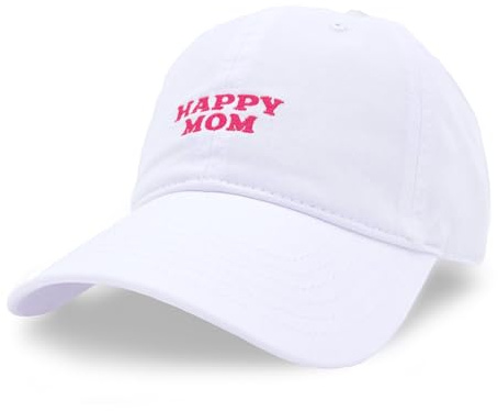 Happy Dad Trucker-Mütze, trendige Herren-Hüte mit atmungsaktiver Netzrückseite, Schnappverschluss, Geburtstagsgeschenke, Snapback-Kappe, Happy Mom White, Einheitsgr��e