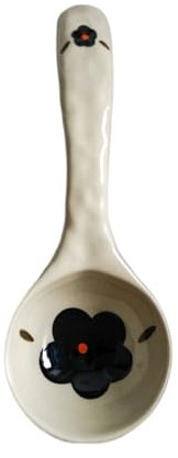 Cucchiai da portata Mestolo da zuppa grande in ceramica dipinta a mano cinese di Jingdezhen Manico lungo Mestolo a testa tonda Grande Mestolo da zuppa sottosmalto giapponese Bellissimo mestolo da zupp