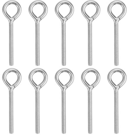 10 Pièces Anneau de Levage Boulon à œillet M6,Boulon à œil en Acier Inoxydable 304,Anneaux Filetage Vis Tige Longue,75mm Boulons àœil Filetage Mâle,Vis à œillet Antirouille,pour Fixation et Suspension