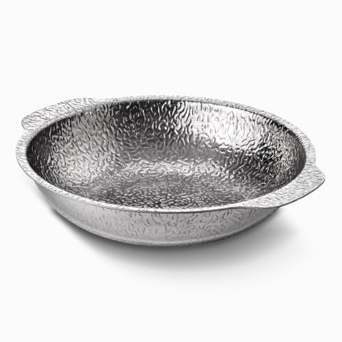 WAGENSTEIGER Plato multifuncional de acero inoxidable, sartenes para bufé y catering, cuenco de frutas y dulces, cuenco de cocina para ramen, sartén Sukiyaki de 3 capas con núcleo de aluminio (8.66