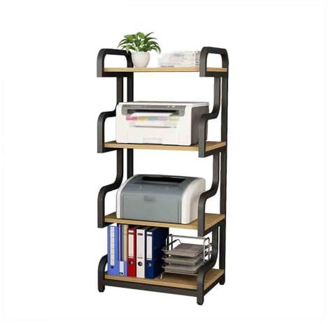 CJHFR472SG Druckerständer Büro-Datei-Organizer, Haushaltsaufbewahrung, dreischichtiges Druckerregal mit großer Kapazität, Bücherregal, Kopiererregal Druckertisch(Schwarz)