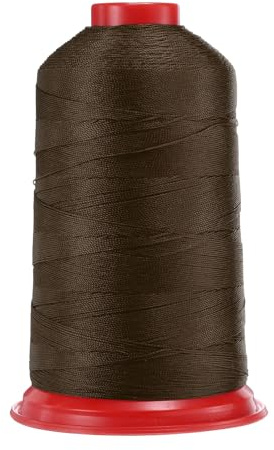 QUARKZMAN 1400 Yards Bonded Nylon Nähgarn Größe 420D/3 Tiefbraun | Nähen-Schweres Duty Nylon Polstergarn, Outdoor-Garn, für Leder Jeans und Webhandwerk Maschine DIY