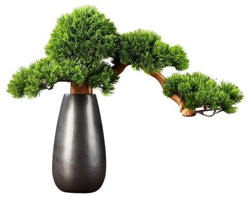 FAJNUZI2024 Künstliche Bonsai Künstlicher Bonsai-Baum mit Keramikvase, for den Innenbereich, gefälschte Kiefer, Dekoration for Wohnzimmer, Eingang, Büro Kunstbaum Bonsai