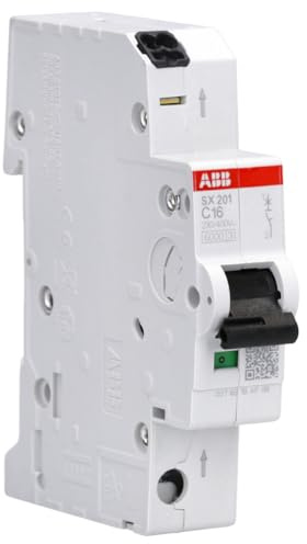ABB SX201-C16 Sicherungsautomat FlexLine C-Charakteristik 6kA 16A 1P | LS-Schalter mit Push-in-Klemmen für PSX-Phasenschiene, 230V AC, 1-polig + Neutralleiter 2CDS251003R0164