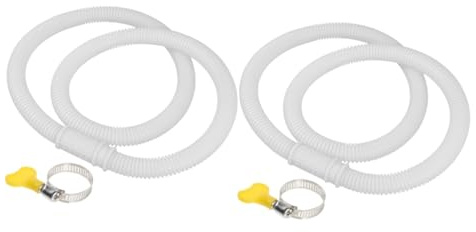 UKCOCO 2 Stück Abflussrohr der Klimaanlage Flexibler Schlauch Luft abflussstopfen Schlauch für Waschmaschine Universalablauf für Klimaanlage PVC Weiß