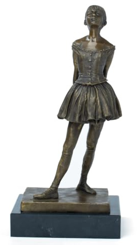 Degas' Little Dancer Aged Quattordici anni, Statua di ballerina con finitura in bronzo con tutù in tessuto, riproduzione artistica artigianale per la casa, regalo per amanti del balletto, ragazze e