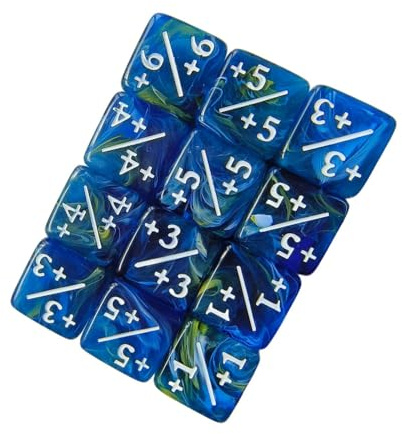 KiBcsLic 10 Pezzi Dadi Contatore Set di Dadi D6 con Simboli Ausili Matematici per Calcoli Generatore di Numeri Casuali Adatto per Giochi di Ruolo E Scopi, Blu