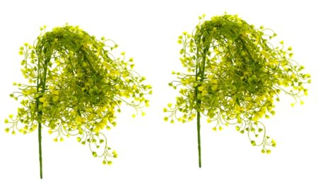 UTHCLO 2Pcs Artificial Hanging Plants Faux Vines Simulation Plastic Greenery for Outdoor Indoor Wall Home Decor Fade Resistant Housewarming Gift