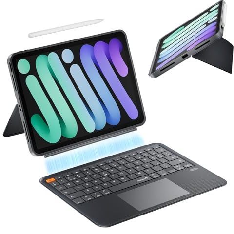 ProtoArc TK500 Keyboard Case for iPad Air 11 M3 2025/M2 2024, Magnetic Detachable Keyboard for Air 5/4, Pro 11 4/3/2/1, Multi-Touch 100% Clickable Trackpad, QWERTY UK Layout