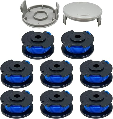 LQRCTRY Bobine de Fil pour Coupe-Bordures, Bobines de Coupe-Bordures for AC14RL3A et Plus, Paquet de 6/8/10 et 2 Capuchons, 11 Pieds chacun, Plastique