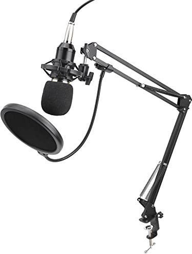 Eujgoov Mikrofonaufnahme -Kits mit Soundkarte, 15 Soundeffekte, Einstellbarer Stand, für Gaming, KTV, Karaoke, Studio -Rundfunk, Bühne, TV Sender