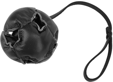 Dpofirs Premium-Hundeball aus Leder Fördert die Mundgesundheit Kleiner und Mittelgroßer Hunde, Setzt Energie Frei und Reduziert Ängste (Black)