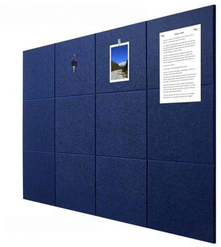 Hiseng 12 Pack Acoustic Wall Panels Self Adhesive Minimalist Sound Proofing Panels High Density Felt Acoustic panels for Walls 30x30cm for Home Office Recording Studio Bedroom (Navy Blue,30x30cm)