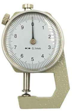 Spessimetro digitale con display a lancetta Misuratore di spessore a quadrante da 0,1 mm, micrometro digitale 0-10, strumento misurazione della carta, misuratore pelle(0-10mm flat)