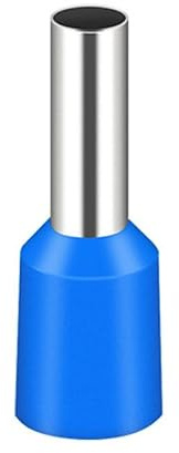 JOYELEC 280 terminales E2508 de 2,5 mm², color azul con forma de aguja, terminales de conexión aislados parcialmente, terminales de cable para conexión de alambre, cobre estañado