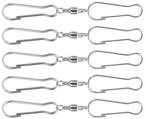 Housoutil 5pcs Stainless Steel 360° Rotatable Wind Chime Hooks Small Size Outdoor Hanging Hooks for Garden Décor and Seasonal Ornament Display