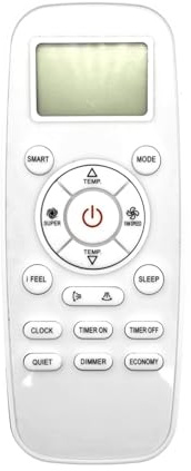 JZK DG11L1-01 Telecomando di ricambio per condizionatore per Hisense - Compatibile con i modelli DG11L1-03, DG11L1-04, CA35YR03, Bianco