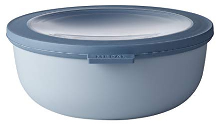 Mepal Multi Bowl Cirqula Round - Mikrowellen Geschir - Geeignet als Luftdichte Aufbewahrungsbox für den Kühlschrank, Mikrowellengeschirr & als Frischhaltedosen - 1250 ml - Nordic blue