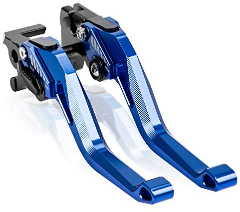 PSLER Motorrad Bremshebel Kupplungshebel für MT-125 R125 2014-2021, 1 Paar Hebel Länge 147 mm / 5,8 Zoll Kupplungs und Bremsmotorradhebel Set(Blau)