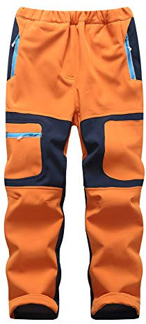 RPixc Kinder Softshellhose Atmungsaktiv Wasserdicht Warme Jungen Mädchen Skihose Wanderhose Winddichte Funktionshose Outdoorhose Trekkinghose 105-165