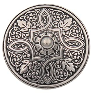 Silber Knöpfe aus Metall geschwärzt, wunderschönes Muster Made in Germany 20mm oder 25mm (6 Stück) (25mm)