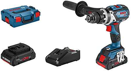 Bosch Professional 18V System Akku Schlagbohrschrauber GSB 18V-110 C (max. Drehmoment 110 Nm, inkl. 2x 4.0Ah ProCore18V Akku, Schnellladegerät GAL 18V-40, L-BOXX)