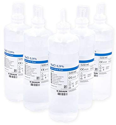 5 flaconi soluzione fisiologica NaCl 0,9% 500 ml sodiocloruro sodio cloruro