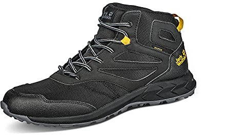 Jack Wolfskin Unisex Kinder Woodland Texapore Mid K, Black / Burly Yellow Xt, 31 EU