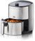 KHG Heißluft-Fritteuse Airfryer HLF-3200 silber 3,2 Liter herausnehmbarer Frittierkorb 1500 Watt Timer LED Anzeige