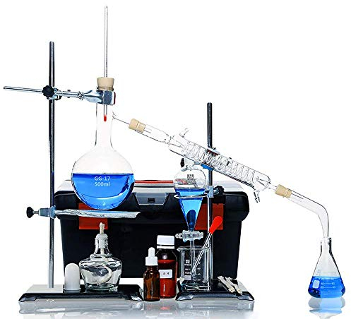 MQQ Unité De Distillation De Verre De Laboratoire, Ustensiles De Laboratoire Sciences Industrielles Distiller Manufacturier Huile Essentielle d'alcool Distilléd Eau Filtre De Laboratoire Chimique