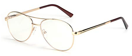 ZENOTTIC Occhiali Luce Blu, Aviatore Leggeri, Montatura in Metallo, Contro la Luce Blu per Uomini e Donne