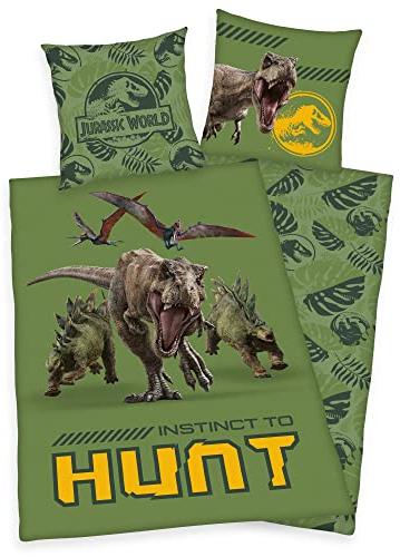 Klaus Herding GmbH Bettwäsche Set Jurassic World T-Rex Dinosaurier 135 x 200 cm