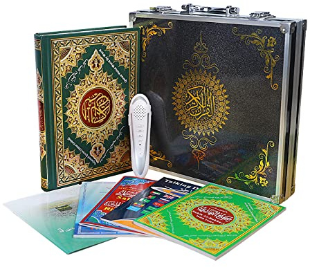 Koran Stift, Digital Pen Talking Reader Wiederaufladbarer Koran Buch Lesestift mit Mehrsprachigen 25 Rezitern, Aluminiumbox Verpackung, Muslime Geschenk Ramadan Geschenk