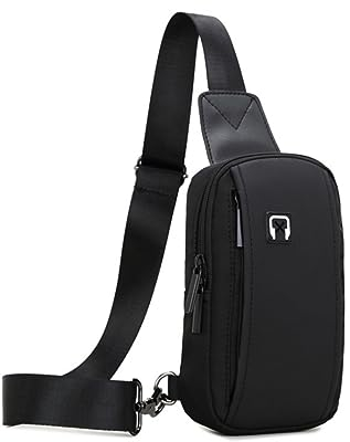 Lidxfeo Multi-Pocket Brusttasche Herren, Anti-Diebstahl Sling Schultertasche, Wasserfeste Crossbody Tasche Klein, für Wandern, Reisen, Joggen usw