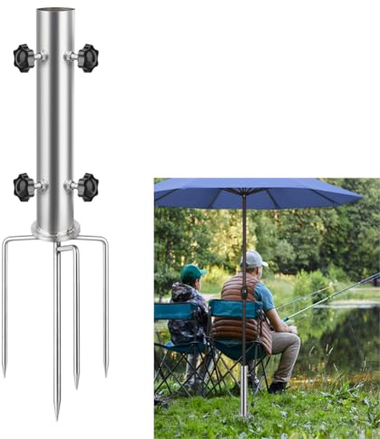 WUXIANCILANG Sonnenschirm Bodenspieß,Abnehmbarer Sonnenschirmständer Für Gartenschirm,Angelschirm,Strand，Rasen, Camping, Abnehmbar, Stark Gesichert