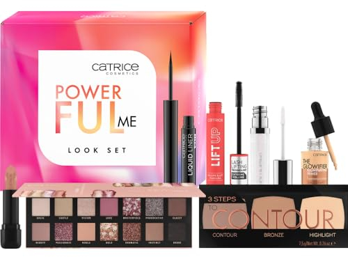 Catrice Make-up Set für den perfekten Full Face Look mit Lidschattenpalette, Mascara, Eyeliner, Lippenstift, Lipgloss, Primer & Contouring Palette, vegan, 1er Pack (7pcs)