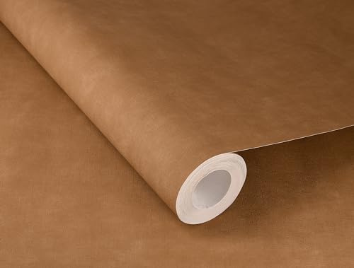 Rasch Tapete 330144 - Einfarbige Vliestapete in Dunkelbraun mit Leinenoptik, Textil-Struktur aus der Kollektion Paraiso