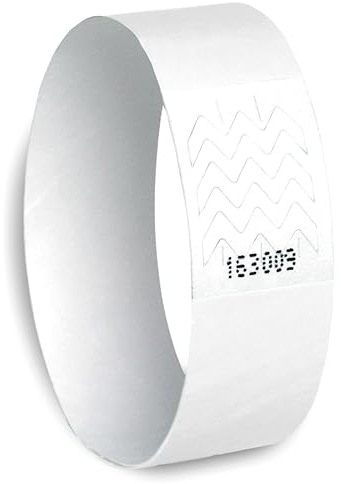 Eintrittsbänder, nummeriert, original Tyvek 19 mm - Festivalbänder, Eventbänder, Kontrollbänder, Securebänder, Partybänder, Einlassbänder, (weiß, 800)